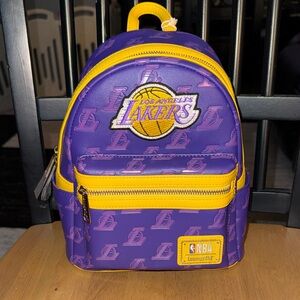Loungefly Lakers Purple and Yellow Kids Backpack